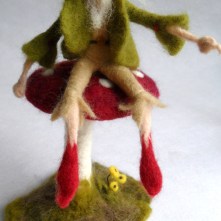 3D Toadstool and Elf created using Merino wool.