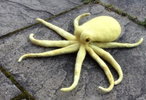 My 3D wet felted octopus