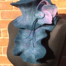 Wet felted Sculptural Collar made from Merino wool.