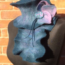 Wet felted Sculptural Collar made from Merino wool.