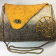 Bergschaf Ammonite Bag with bronze coloured fastening and chain