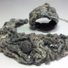 Wet felted necklace